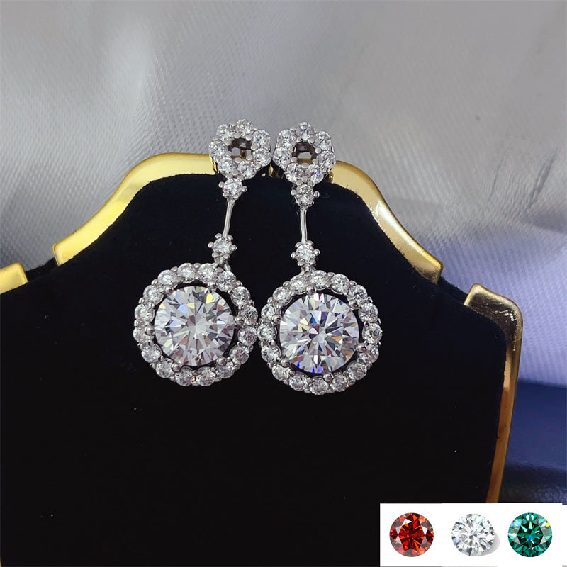 Luxury Moissanite 4 Carat Statement Earrings – Elegant Women’s Jewelry Gift