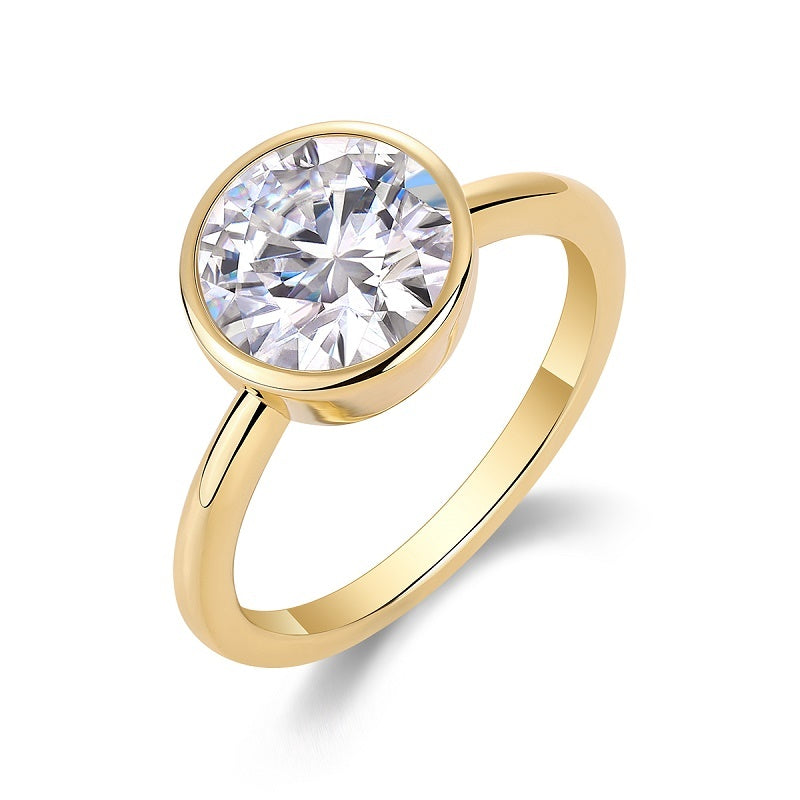Time Bubble – Luxury Gold Moissanite Statement Ring for Women