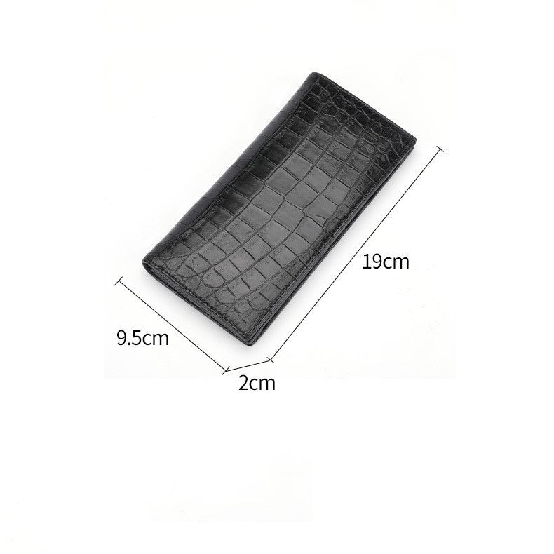 Luxury Business Leather Wallet for Men – Crocodile Pattern | Slim Long Design