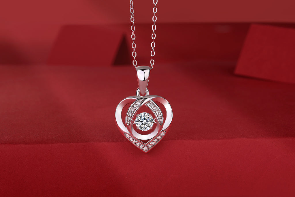 Heart of Love – Luxury Moissanite & Sterling Silver Pendant Necklace