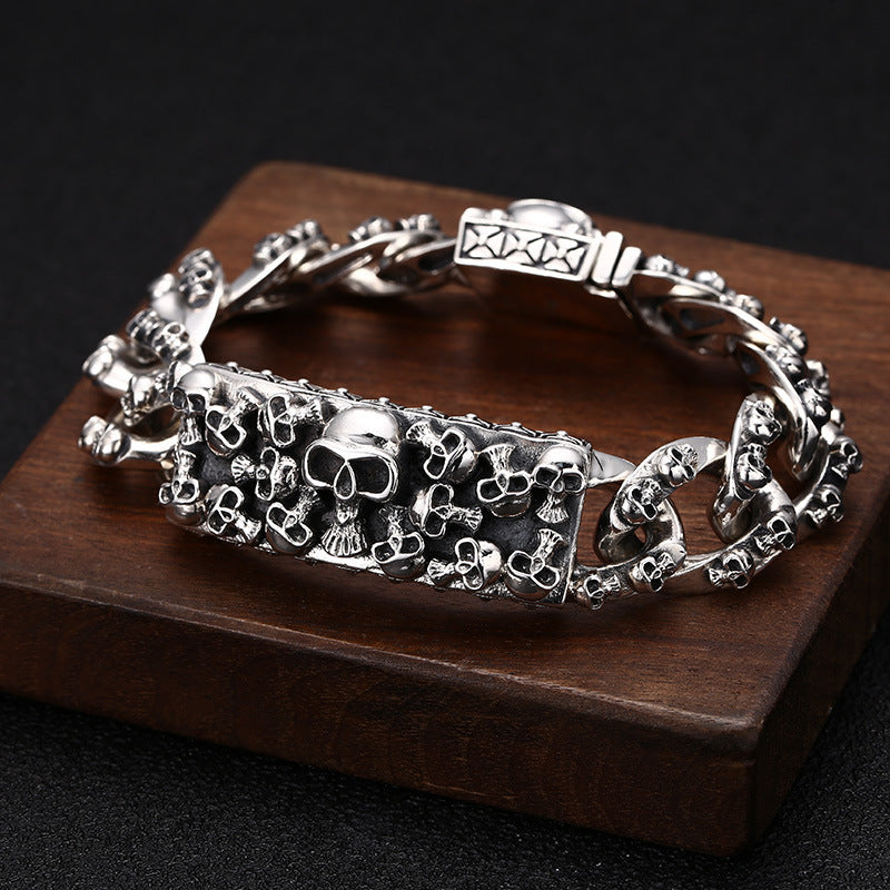Eternal Skulls Chain – 925 Sterling Silver Power Bracelet