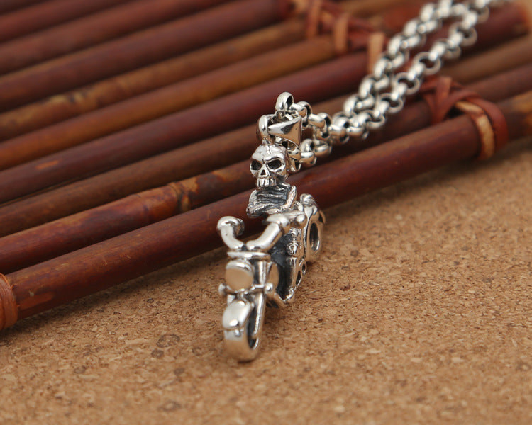 925 Silver Skull Rider Pendant – Biker Freedom Necklace | T&P Men’s Vault
