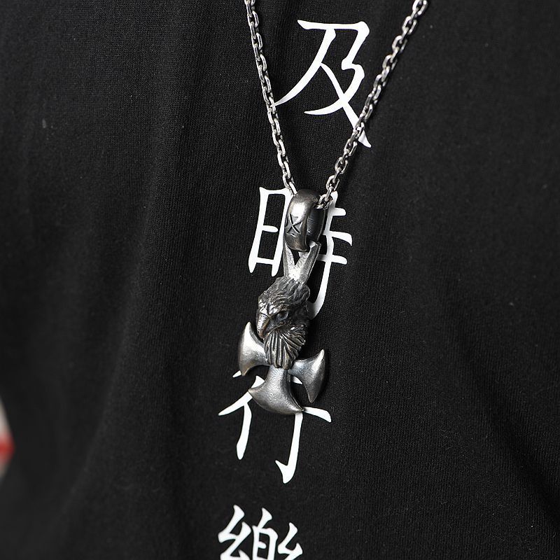 925 Silver Eagle Cross Pendant – Symbol of Strength | T&P Dark Line