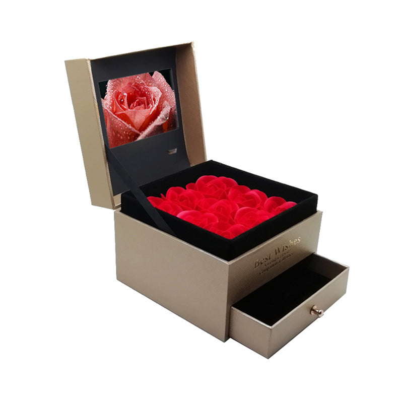 Preserved Flower Gift Box with Video Screen – Luxury Romantic Keepsake for Valentine’s Day & Anniversaries