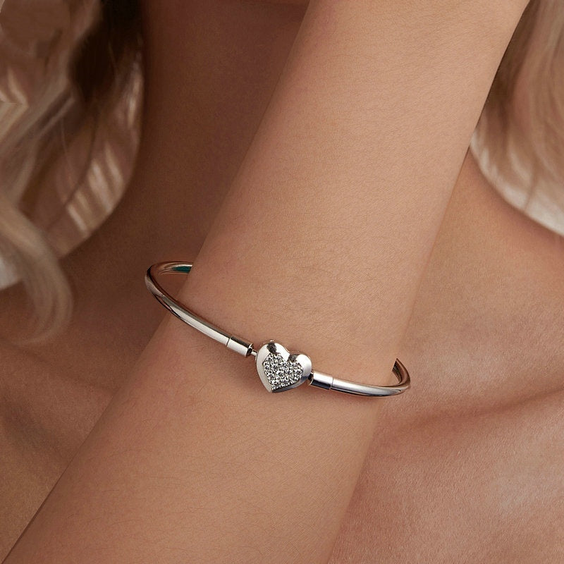 T&P Shining Heart Bracelet | S925 Sterling Silver with Zircon Stones