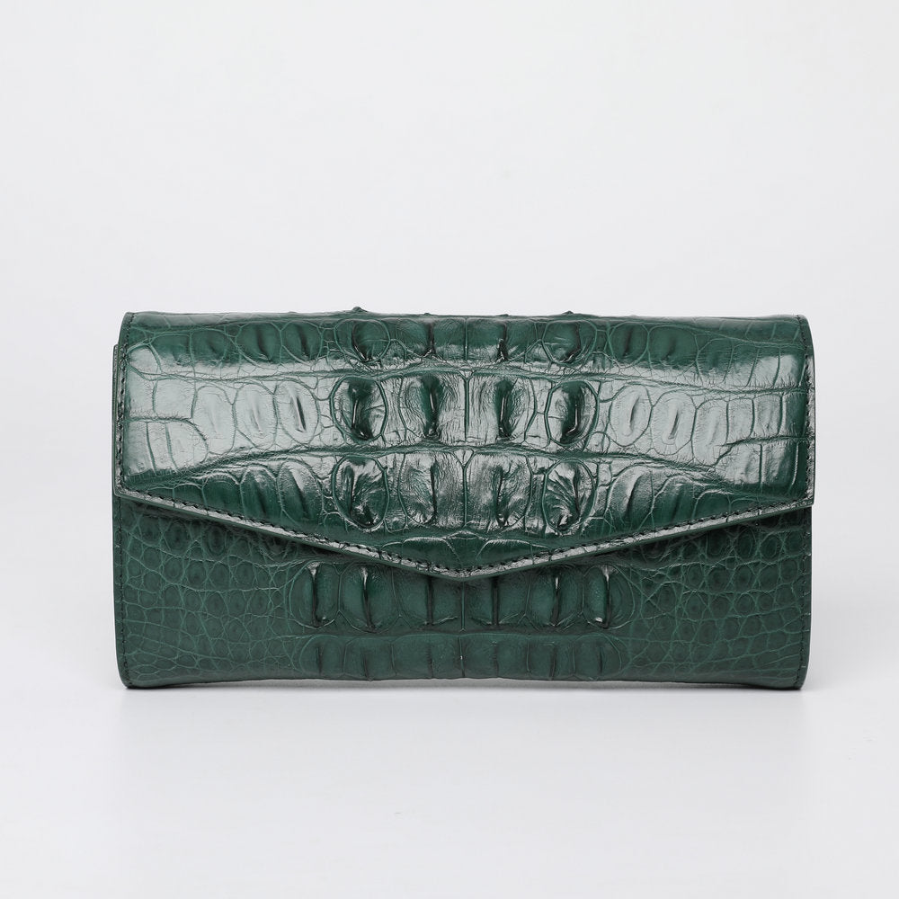 Luxury Women’s Crocodile Leather Clutch Wallet