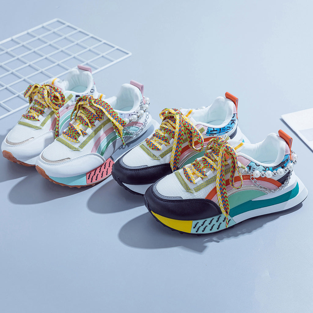 T&P CrystalMotion Sneakers – Women’s Shiny Chunky Street Sneakers