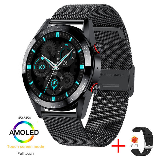 Luxury Stainless Steel Smartwatch – Bluetooth Call, Music, Fitness & Health Tracking