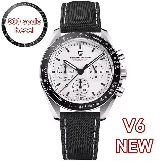 Luxury Multi-Function Black & Silver Men’s Watch – Waterproof Quartz Calendar Timepiece