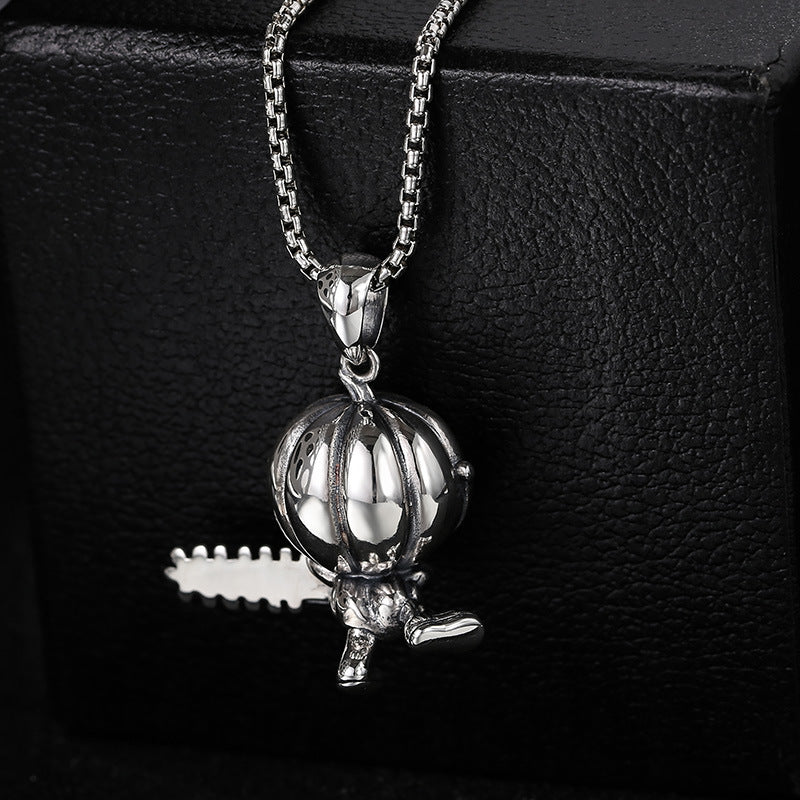 S925 Silver Chainsaw Clown Pendant – Dark Heritage Edition | T&P Men’s Collection