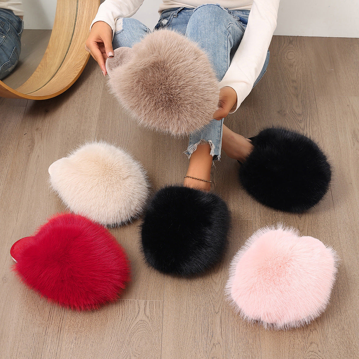 T&P Fluffy Fur Slippers – WOMEN Cozy Home Slippers