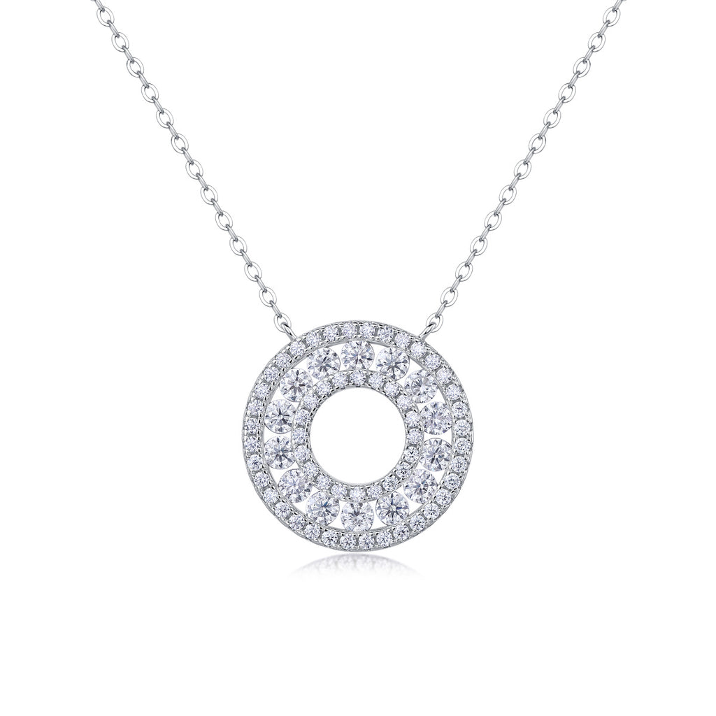 Reciprocating Luxury Moissanite Pendant Necklace – S925 Sterling Silver