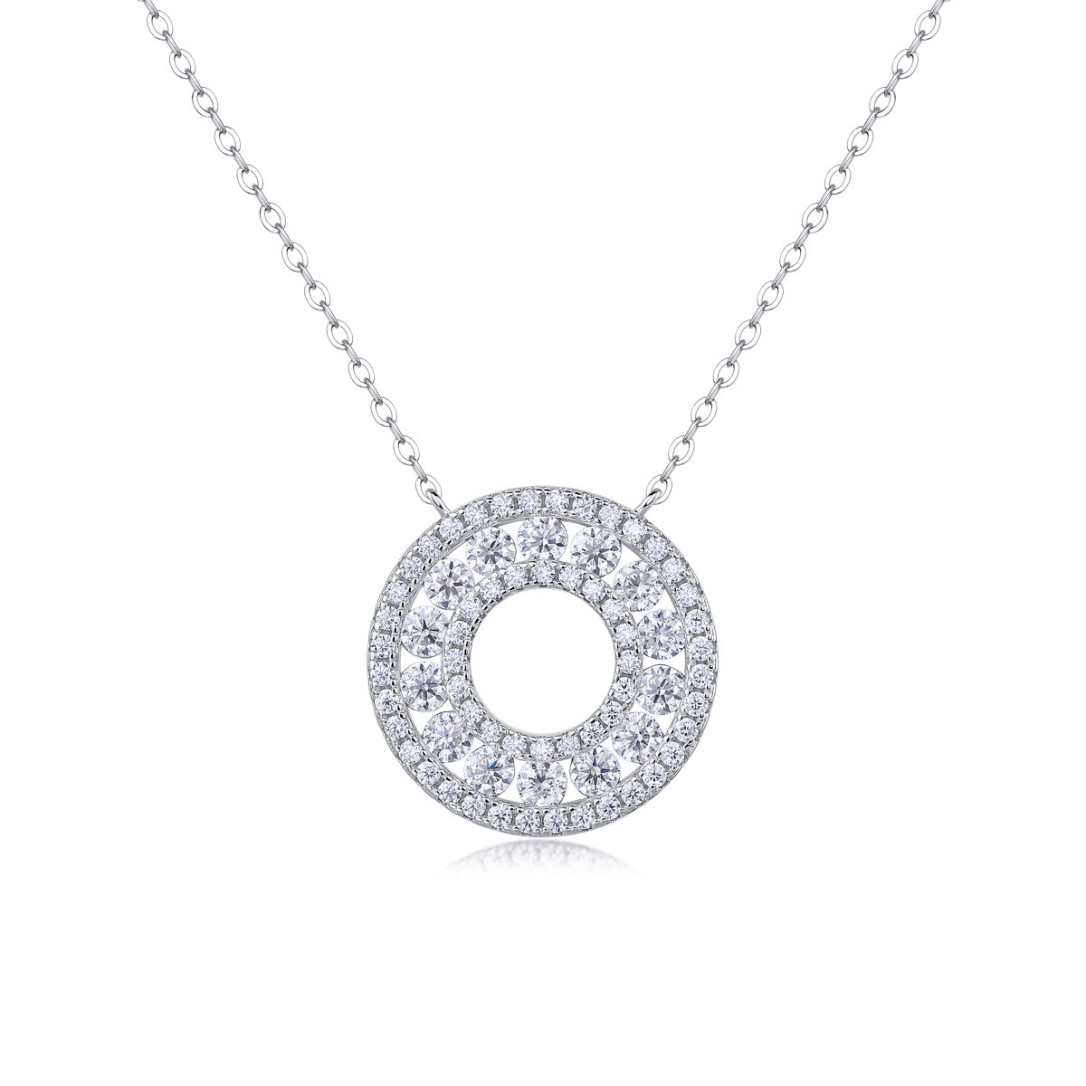Reciprocating Luxury Moissanite Pendant Necklace – S925 Sterling Silver