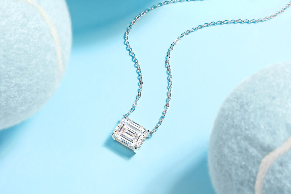 Mirage in the Mirror – Elegant Moissanite & Sterling Silver Pendant Necklace