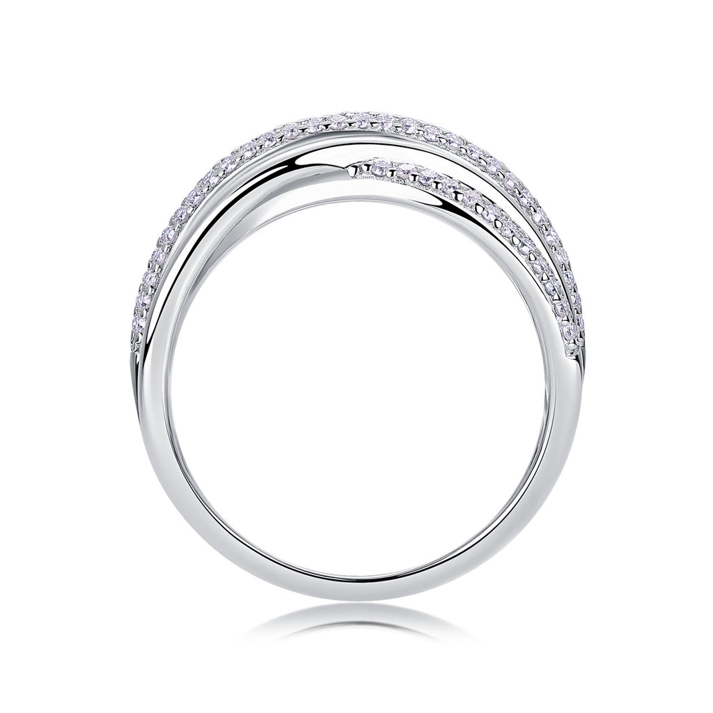T&P Brilliant Interweave Moissanite Ring | S925 Platinum-Plated Elegance