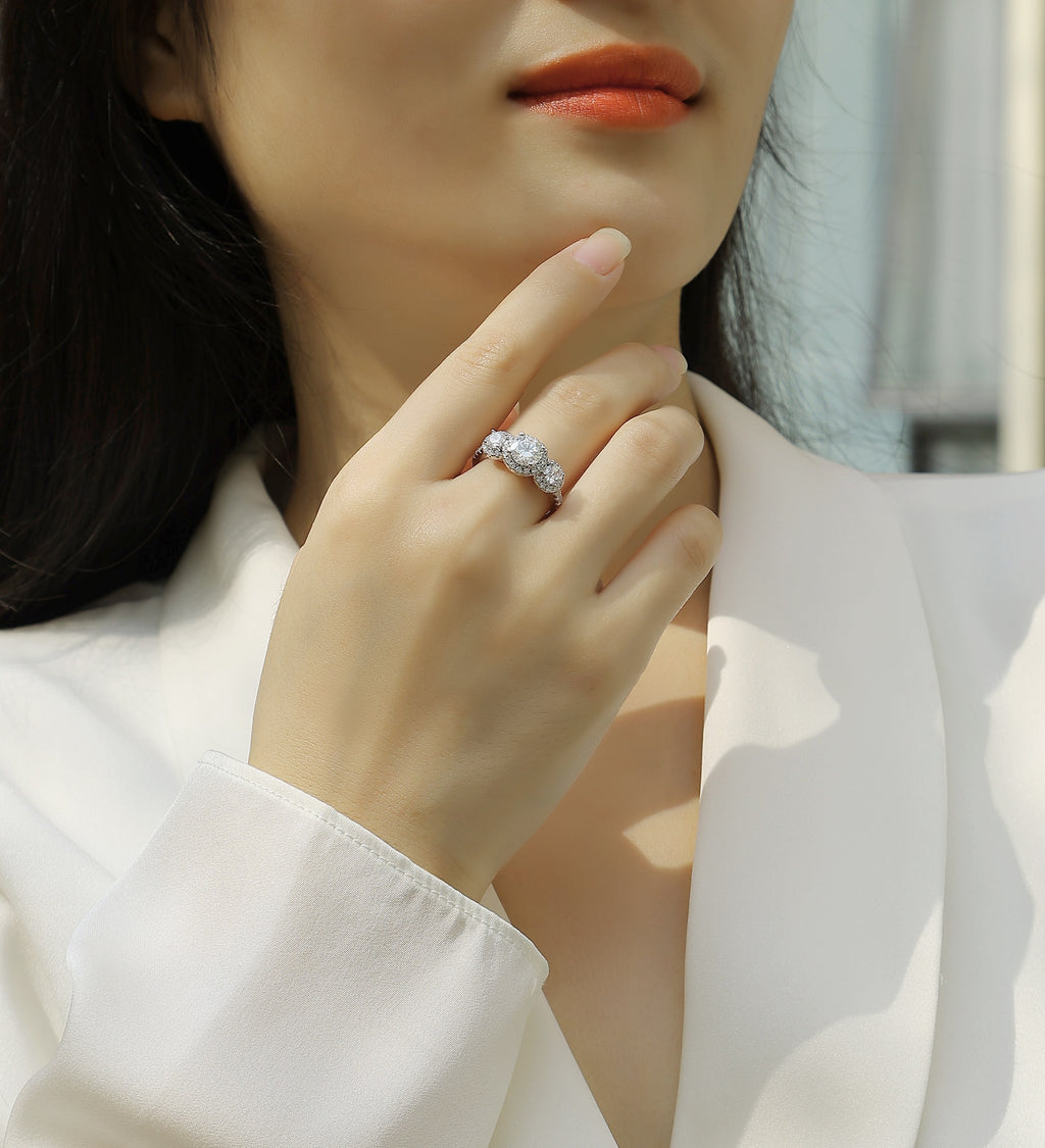 1 Carat Moissanite S925 Silver & Platinum Ring – Eternal Grace Edition | T&P Premium Collection