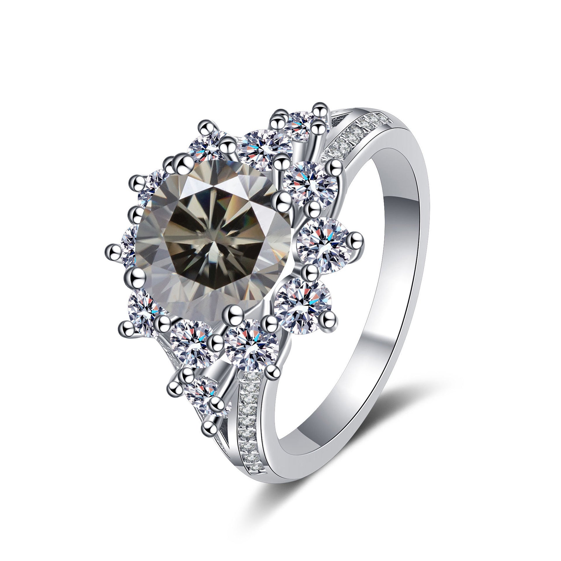 925 Sterling Silver Moissanite Ring – 3 Carat Luxury Engagement & Anniversary Jewelry