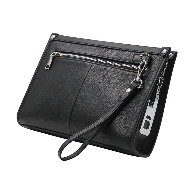 Luxury Business Leather Clutch – Men’s Wallet with Fingerprint Lock