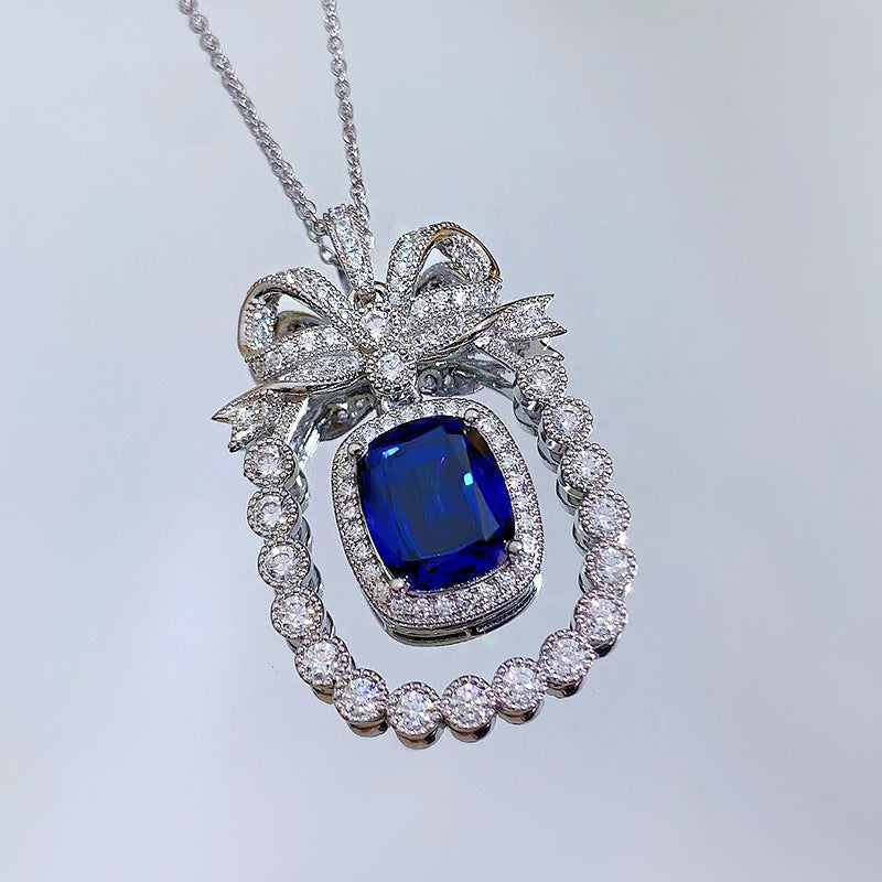 Royal Blue Sapphire Necklace – Elegant Silver Pendant | T&P Women’s Elite