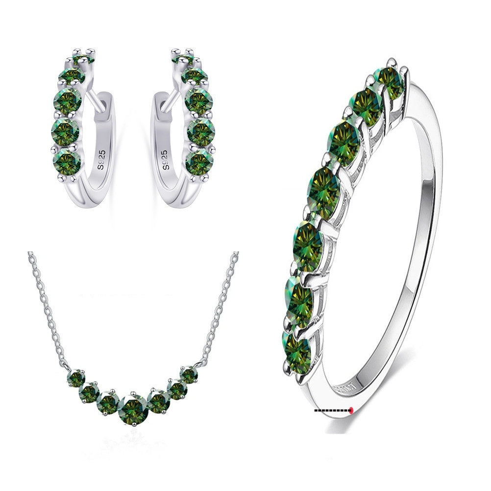 Luxury 4.5 Carat Moissanite Jewelry Set – Ring, Earrings, Bracelet & Necklace