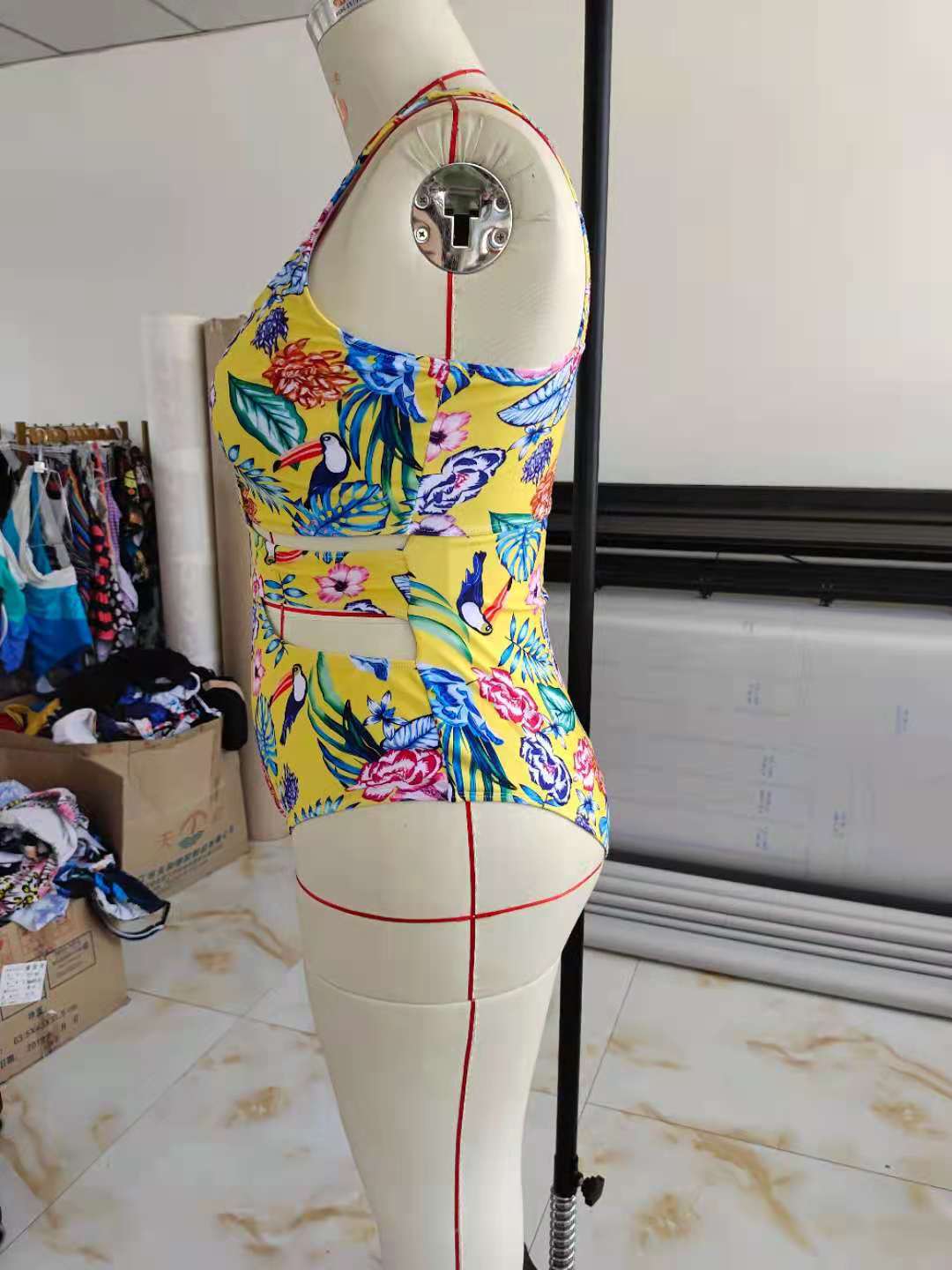 T&P EthnoCurve Cutout One-Piece – Tribal Print Plus-Size Swimsuit