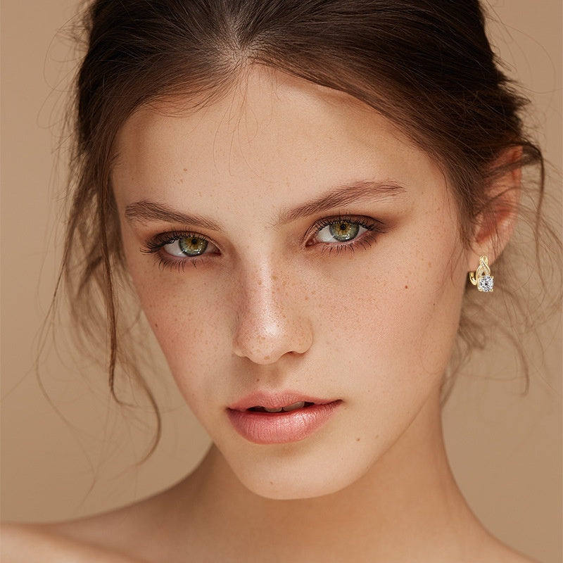 Moissanite Infinity Twist Earrings – 925 Sterling Silver Luxury Jewelry