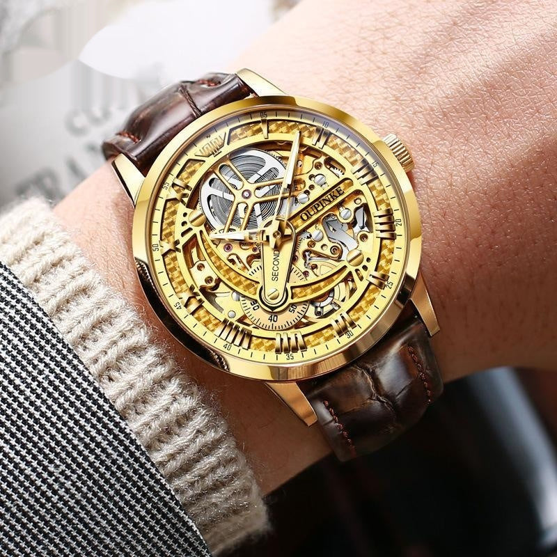 Luxury Automatic Mechanical Skeleton Watch – Men’s High-End Timepiece