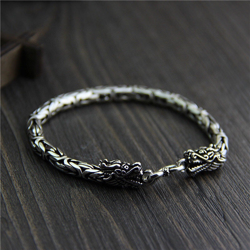 925 Silver Dragon Head Bracelet – Symbol of Strength & Protection | T&P Men’s Vault