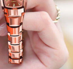 Luxury Rose Gold Women’s Watch – Tungsten Steel Bracelet Design, Elegant Quartz Timepiece