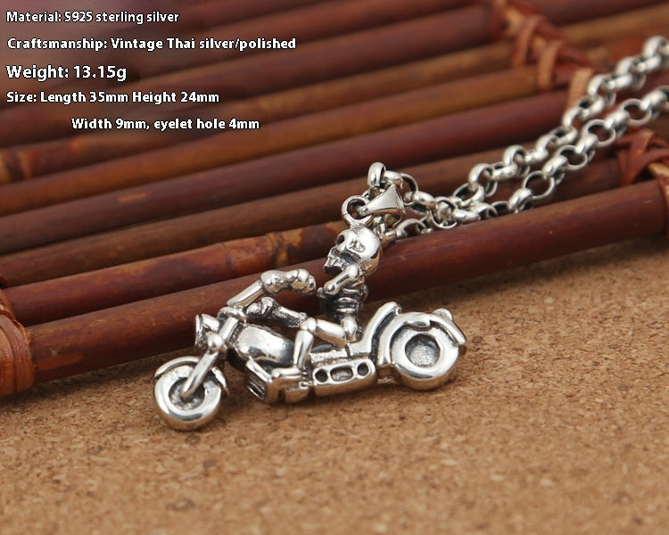 925 Silver Skull Rider Pendant – Biker Freedom Necklace | T&P Men’s Vault