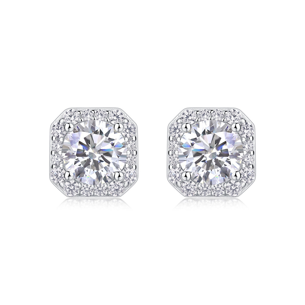 Luxury Moissanite Stud Earrings – Diamond Shine Elegance for Women