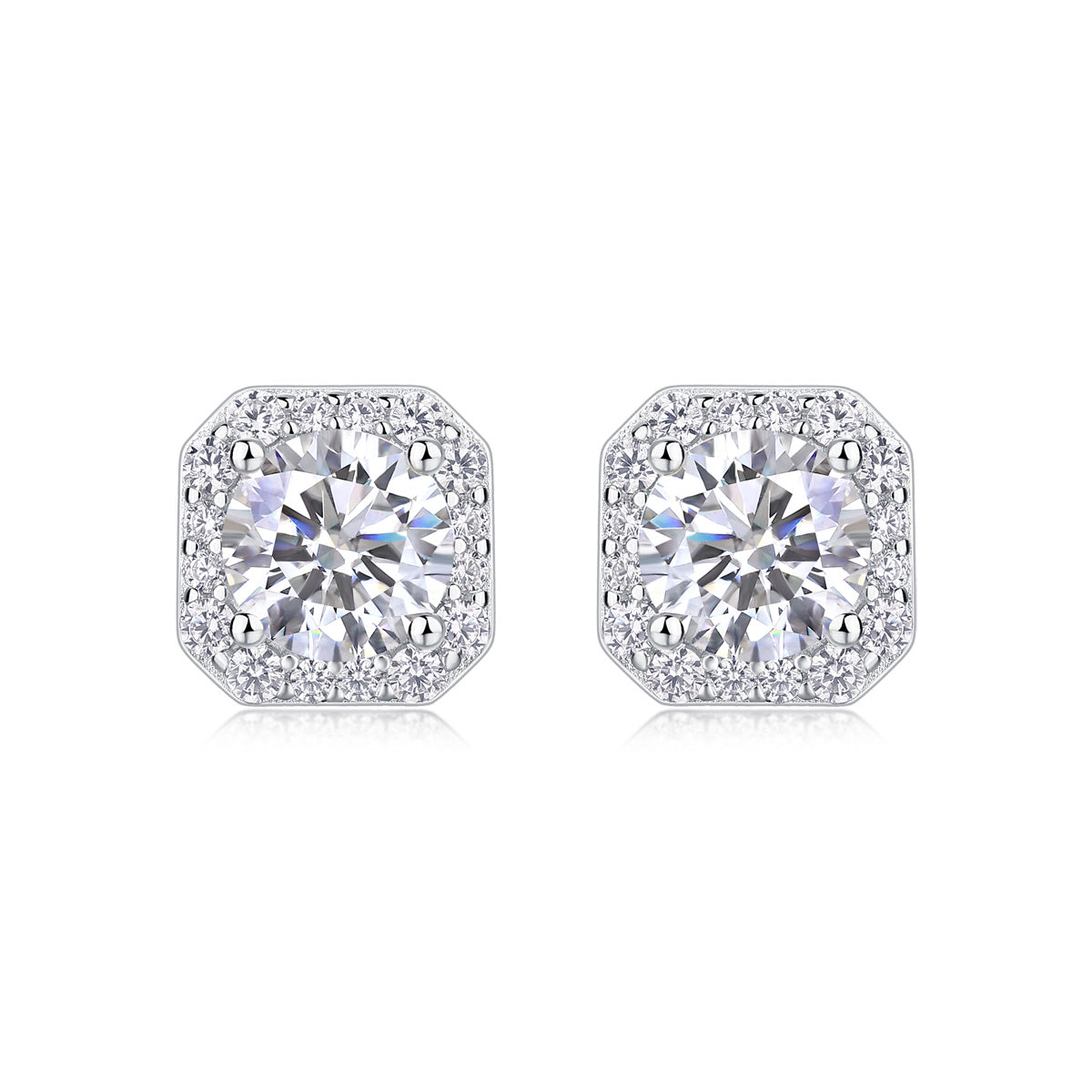 Luxury Moissanite Stud Earrings – Diamond Shine Elegance for Women