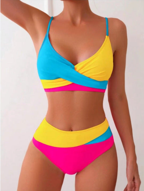 T&P ColorFusion Bikini – High-Waist Color Block Swimsuit