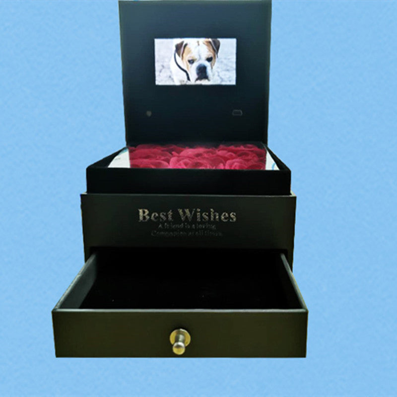 Preserved Flower Gift Box with Video Screen – Luxury Romantic Keepsake for Valentine’s Day & Anniversaries