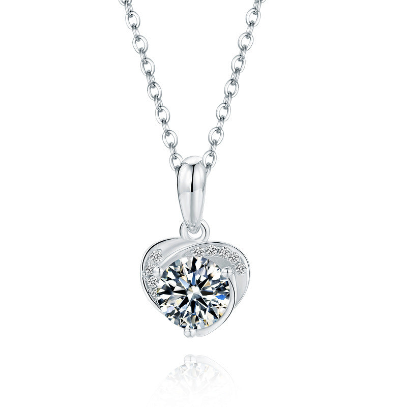 S925 Silver Heart Moissanite Necklace & Earrings Set – Eternal Shine Edition | T&P Women’s Collection