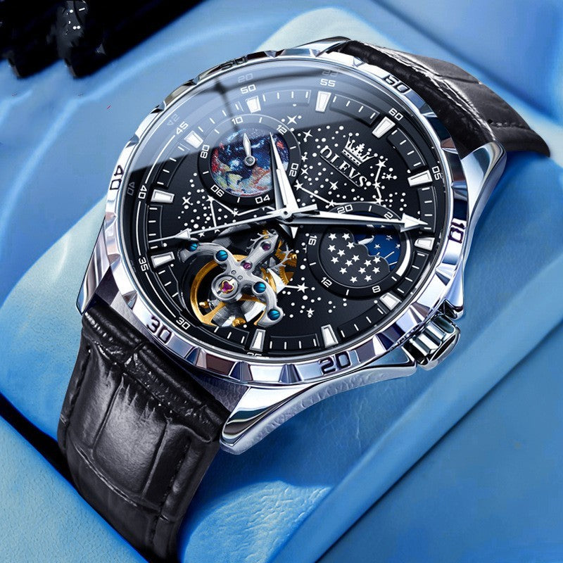 Luxury Starry Sky Skeleton Watch – Automatic Mechanical Waterproof Timepiece