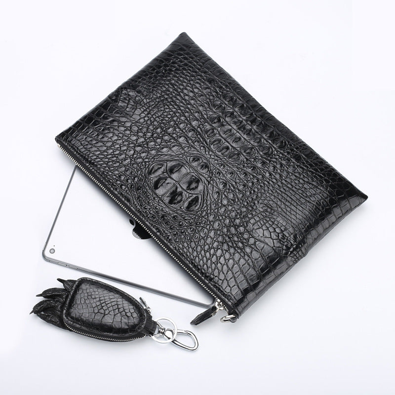 Luxury Men’s Business Clutch Wallet – Crocodile Pattern Zipper Organizer