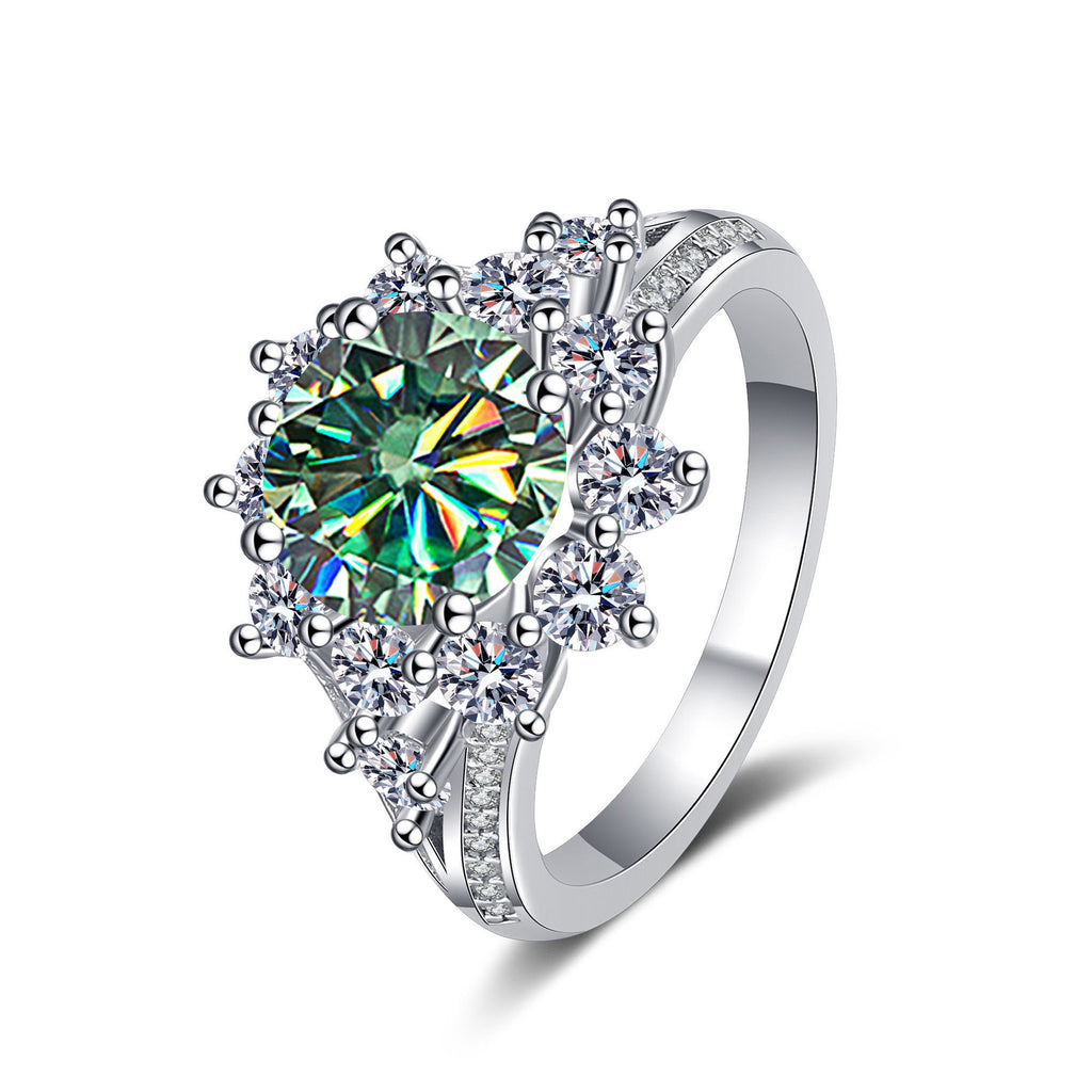 925 Sterling Silver Moissanite Ring – 3 Carat Luxury Engagement & Anniversary Jewelry
