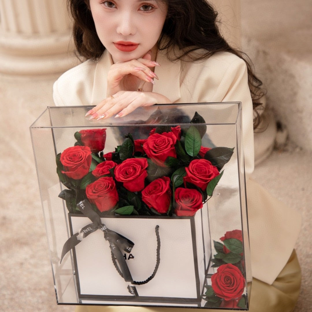Eternal Rose Luxury Acrylic Gift Box – Romantic Valentine’s Day & Anniversary Surprise
