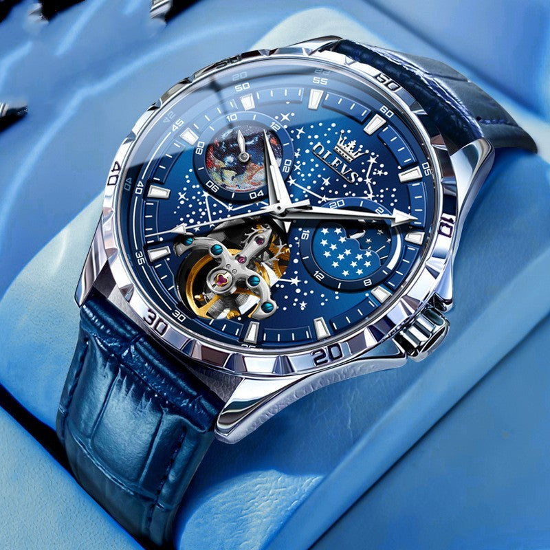 Luxury Starry Sky Skeleton Watch – Automatic Mechanical Waterproof Timepiece