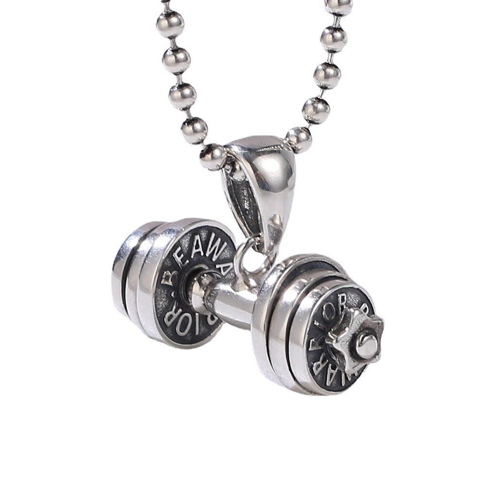 925 Silver Dumbbell Pendant – Fitness Strength Symbol for Men | T&P Men’s Vault