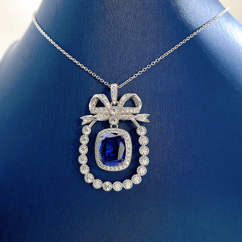 Royal Blue Sapphire Necklace – Elegant Silver Pendant | T&P Women’s Elite