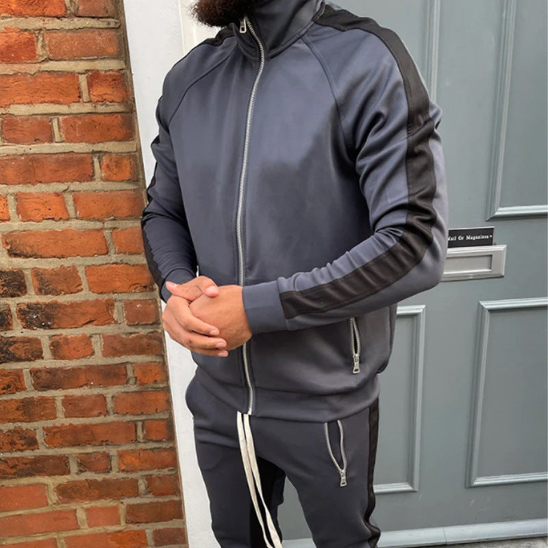 T&P WinterTrack Hoodie Set | Men’s Warm Sportswear Set with Stripe Design