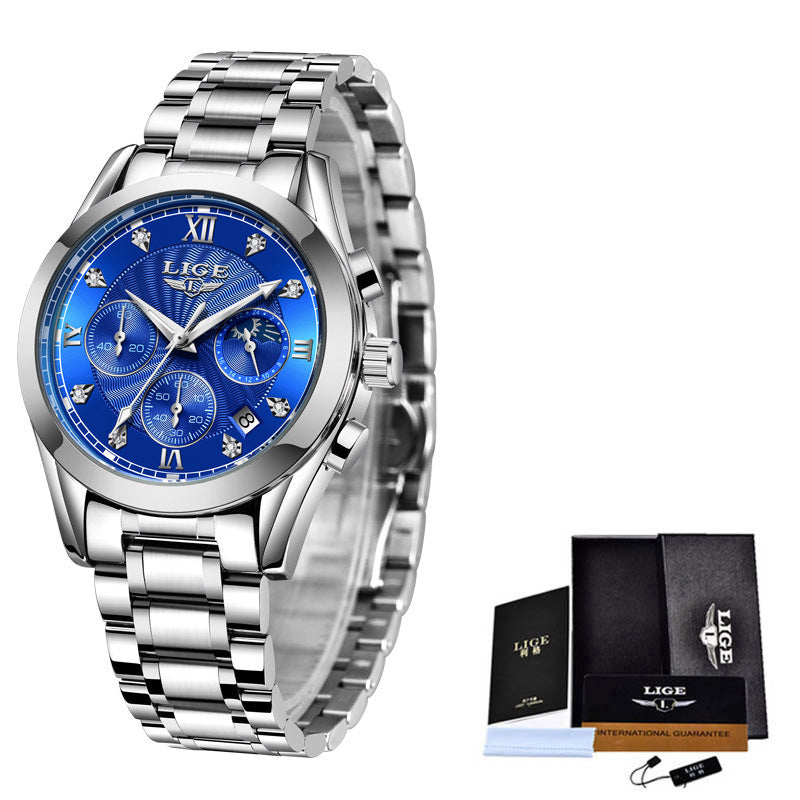 Luxury Two-Tone Stainless Steel Business Watch – Waterproof Men’s Classic Timepiece