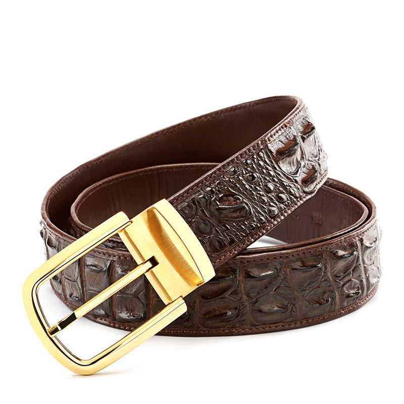 Business Casual Belt – Men’s Pin Buckle Leather Strap