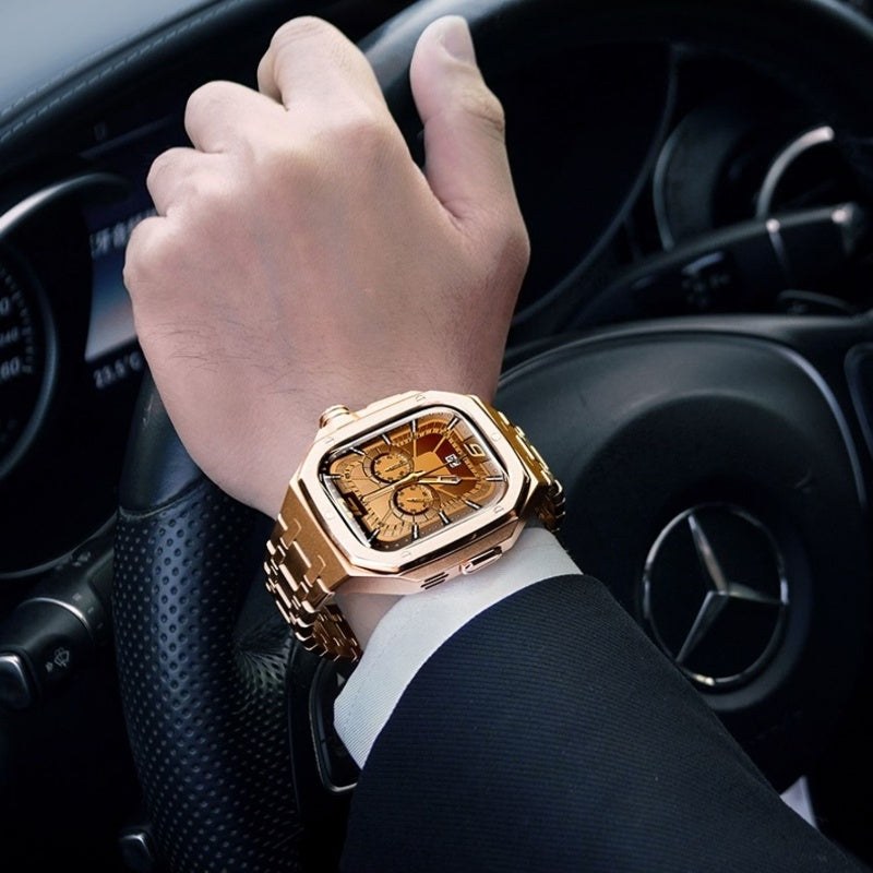 Aurum Integrated Metal Watch – Executive Gold Edition | T&P Men’s Luxury
