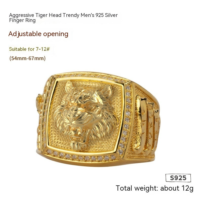 Royal Tiger Ring – 18K Gold Finish / 925 Sterling Silver Base
