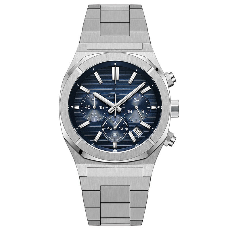 Luxury Multifunctional Chronograph Men’s Watch – Stainless Steel Design
