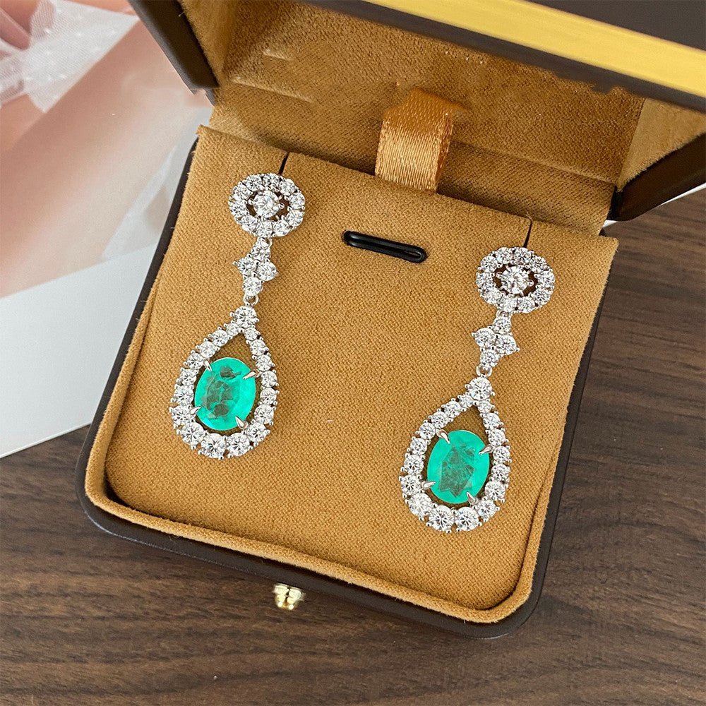 Luxury Women’s Earrings – Gift Boxed Blue Crystal Drop Design