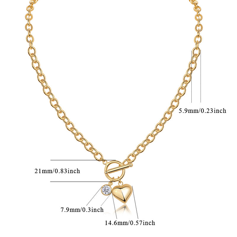 Meteor Wish – Luxury Gold Heart & Moissanite Pendant Necklace